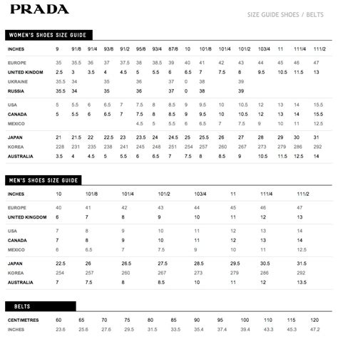 prada mens sizing|Prada sizing chart.